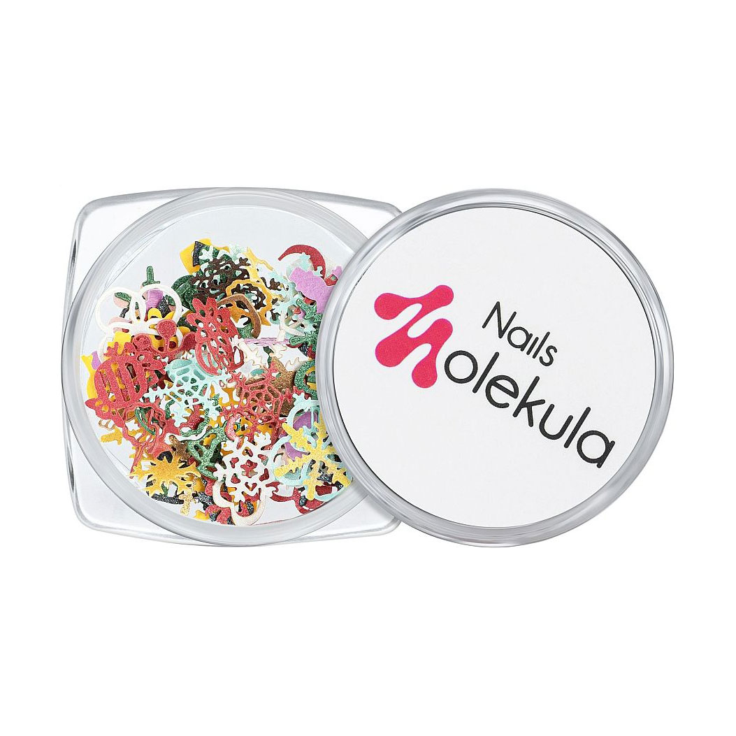 Фігурки для декору нігтів Nails Molekula Professional різнокольорові (ML1083)